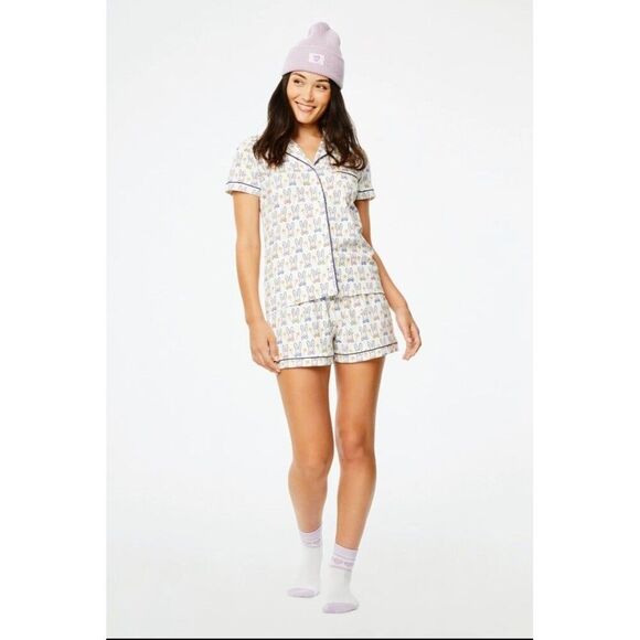 Roller Rabbit Celebration Bunnies Polo Pajama Set Size P